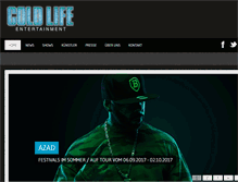 Tablet Screenshot of coldlife-entertainment.com